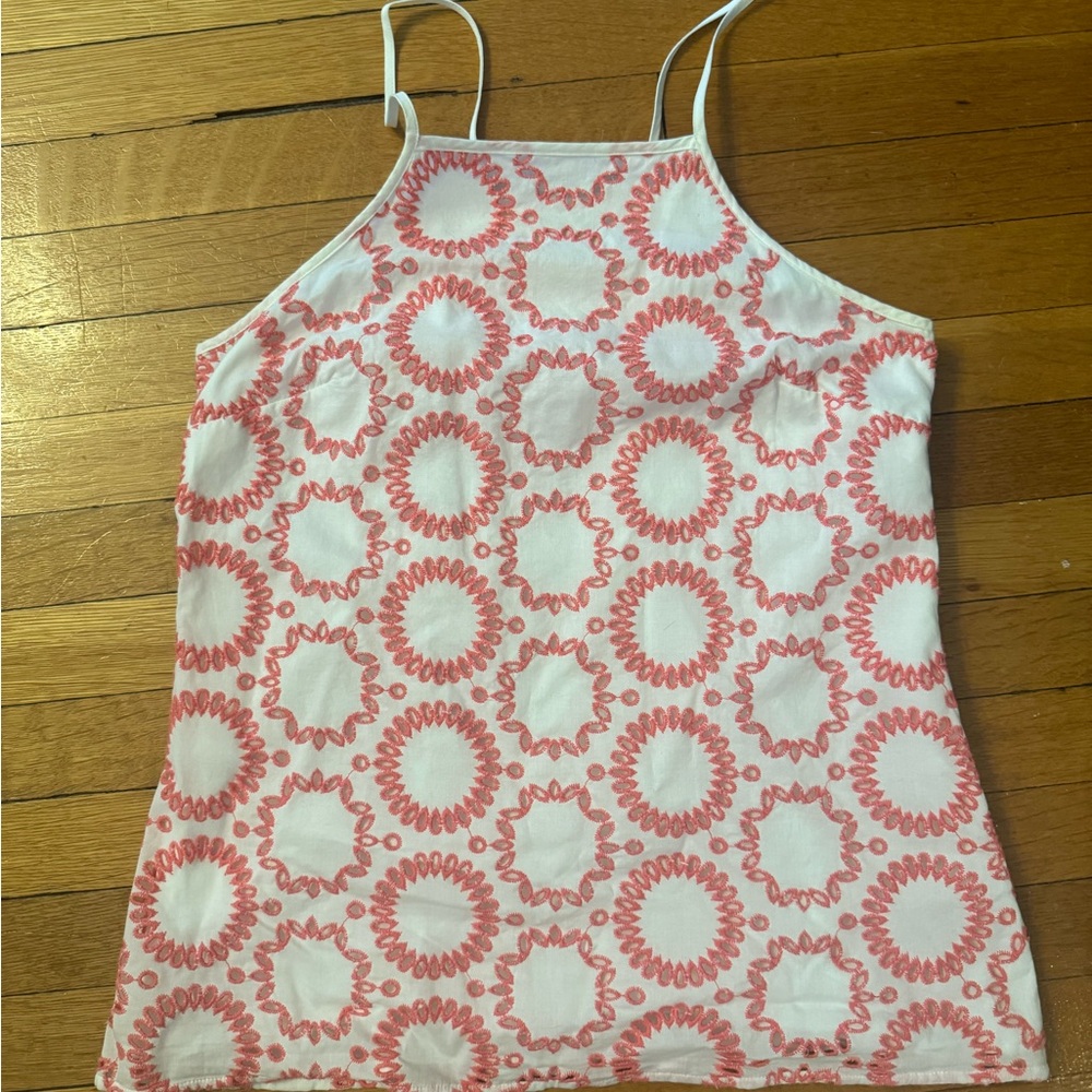 Banana Republic Pink and White Fitted Top